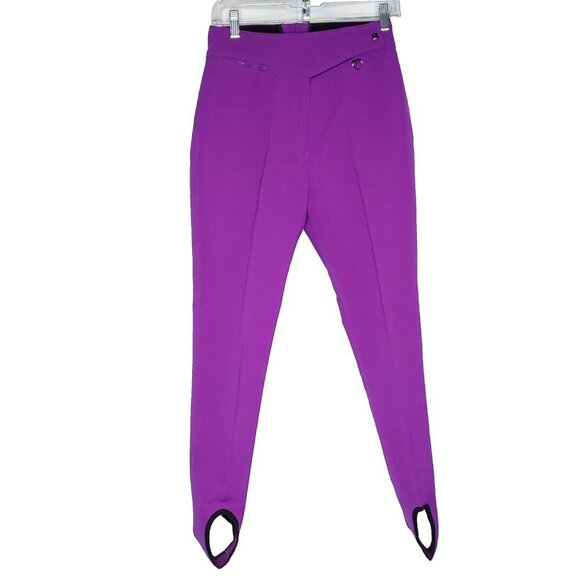 Obermeyer ITB Ski Pants 10 R Purple Softshell Wool Blend Stretch Stirrup Snow - Picture 1 of 6